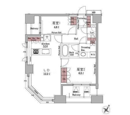 パークアクシス白金台の間取り