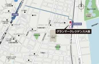 Ｇｒａｎｄ　Ｍａｒｋ　Ｒｅｓｉｄｅｎｃｅ大森の地図