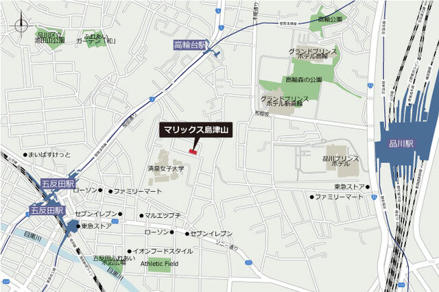 マリックス島津山の地図