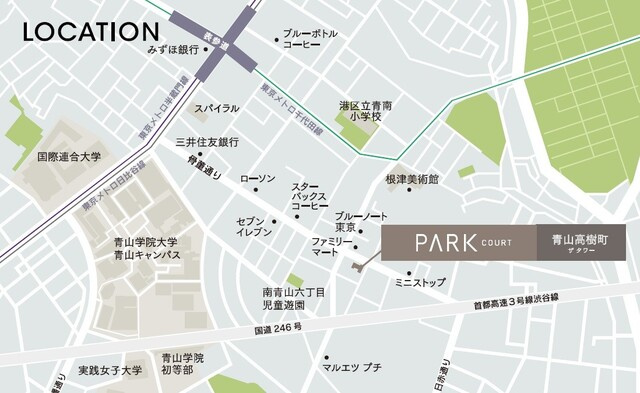 パークコート青山高樹町ザ　タワーの地図