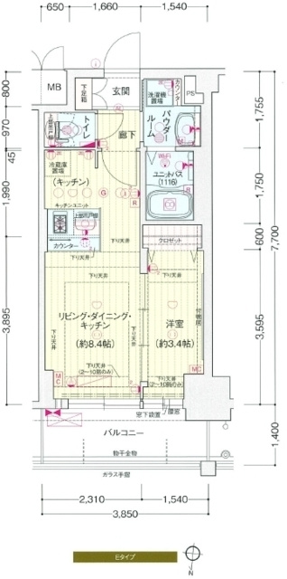 プレサンス新大阪ジェイズの間取り