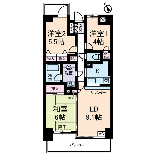 コスモ立川サングレイスの間取り
