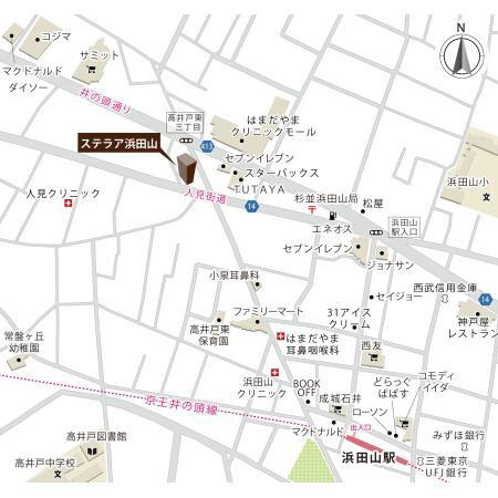 ステラア浜田山の地図
