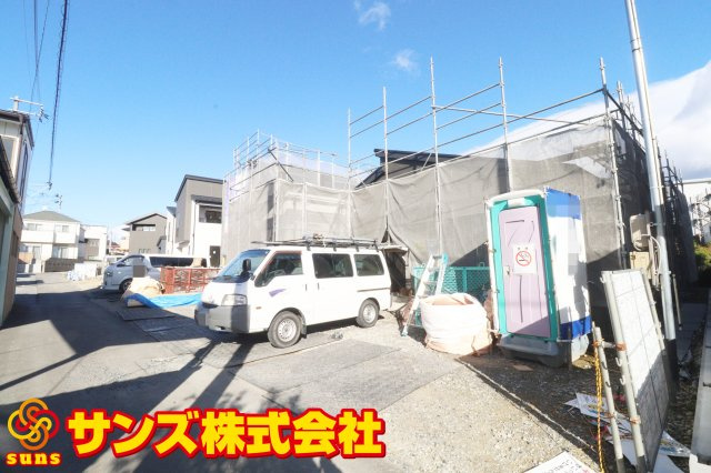 郡山市開成６丁目　　　２号棟　　　開成小学校、郡山第１中学区の外観|南西側から見た区画全体