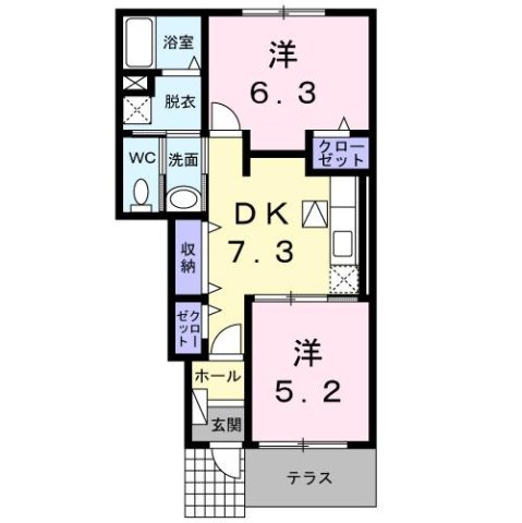 カーサ　フェリーチェⅡの間取り