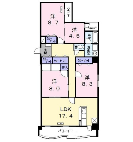 プラシード　Ｙ’ｓの間取り