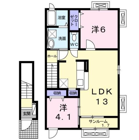 【間取り】 | ドゥーエフィオーレⅡ