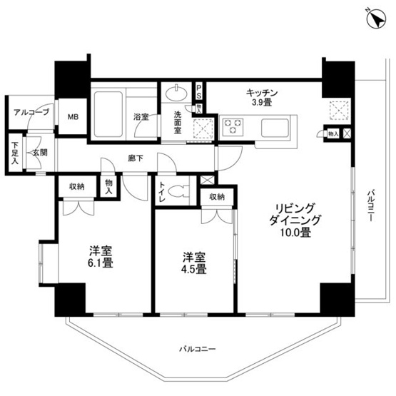 【間取り】 | 藤和シティホームズ中野弥生町クレーデルコート
