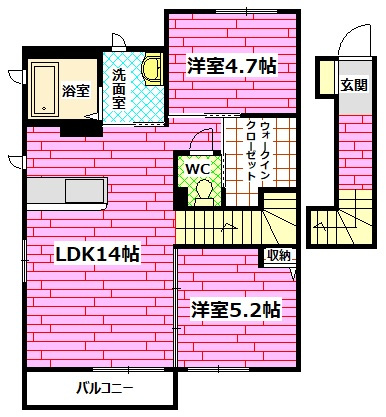カーサ　ソレイユの間取り