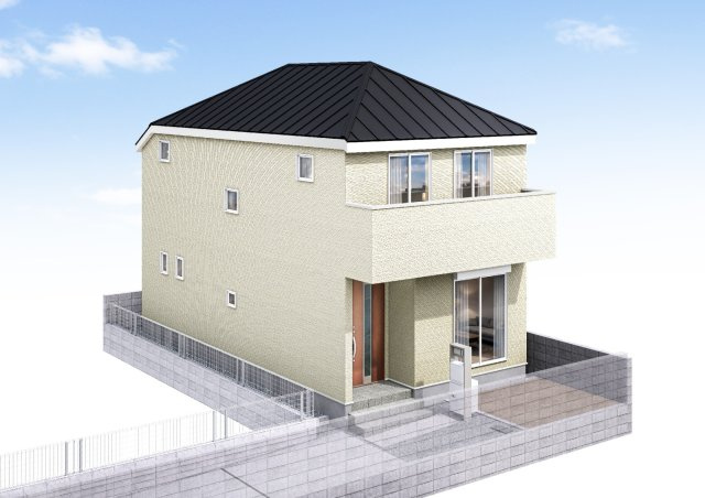 リナージュL千葉市若葉区千城台東３丁目０２期２号棟の外観パース|２号棟：外観パース　2027年1月下旬完成予定の新築戸建て４LDK
