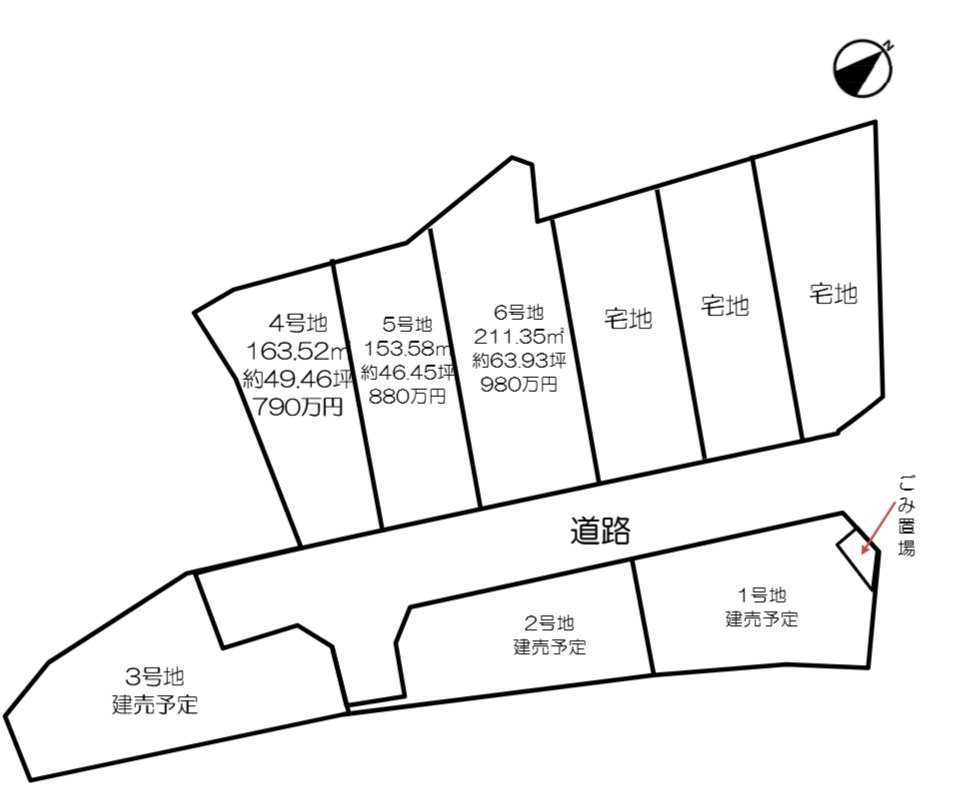 姫路市四郷町山脇の売地の土地図