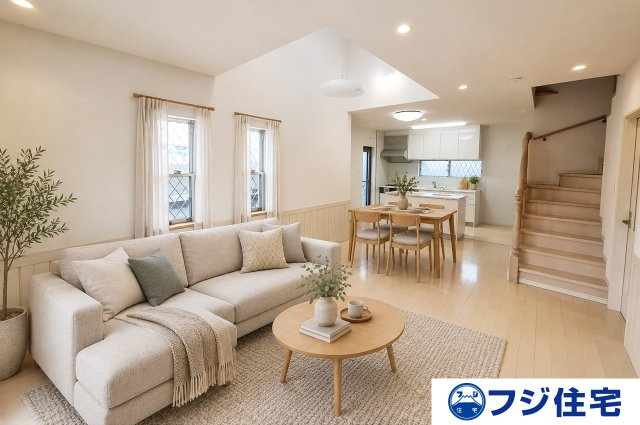堺市南区和田の居間・リビング|※バーチャルステージング画像（AI合成）です。合成された家具等は販売価格に含まれません。