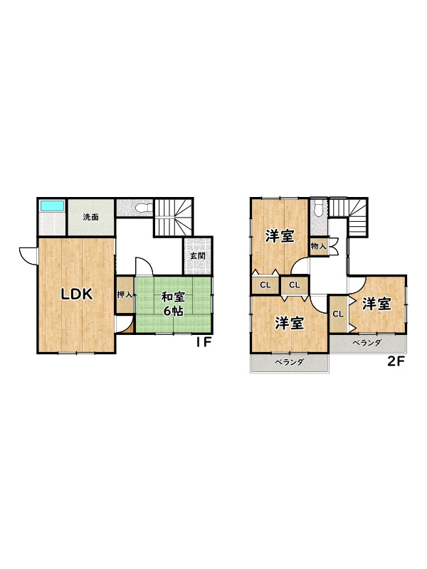 姫路市砥堀/中古戸建の間取り
