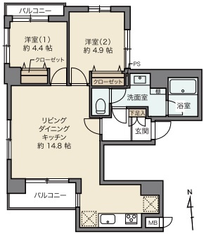 蔵前アムフラットの間取り