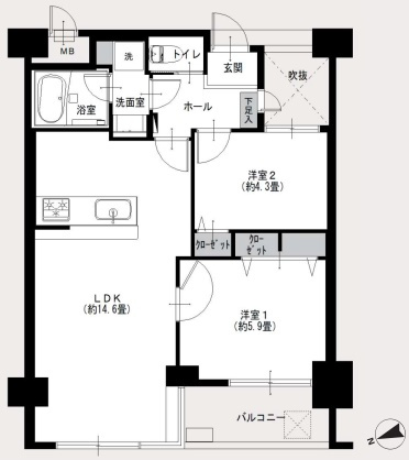 ルネ千駄木プラザの間取り
