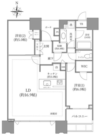 ドゥ・トゥールキャナル＆スパEASTの間取り