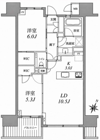 プレミスト山吹神楽坂の間取り