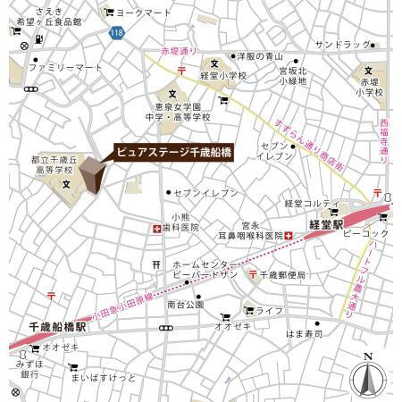 ピュアステージ千歳船橋の地図