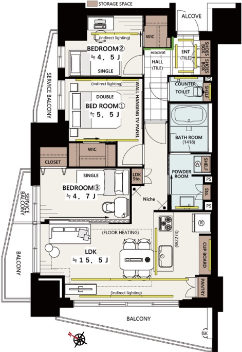 シティハウス中目黒レジデンスの間取り