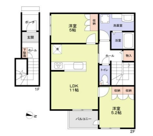 川崎市多摩区宿河原３丁目のアパートの間取り