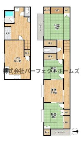 石津南町テラスハウス　賃貸の間取り