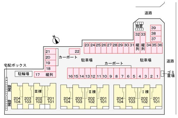アヴニールやぶなみⅠの駐車場