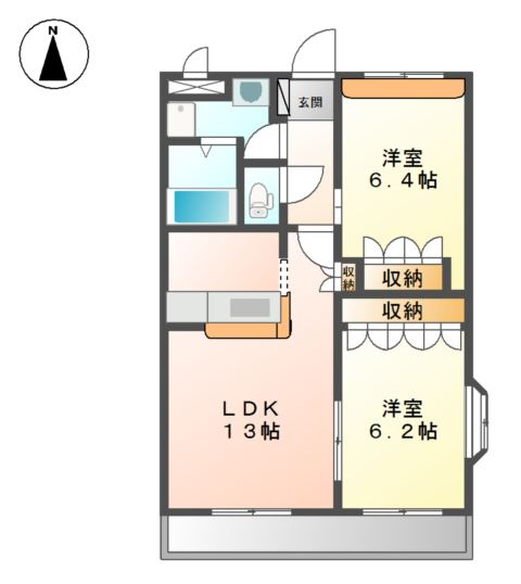 グラッチェⅡ番館の間取り