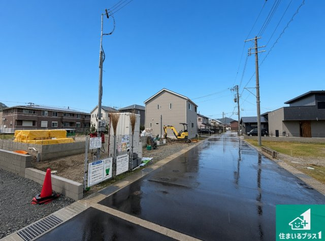 姫路市広畑区西蒲田　第20期　新築一戸建ての前面道路含む現地写真|周辺は落ち着いた街並みの住宅地！子育てがしやすい住環境です！まだ未完成ですが、現地でしかわからない事もございます。是非一度ご覧ください。