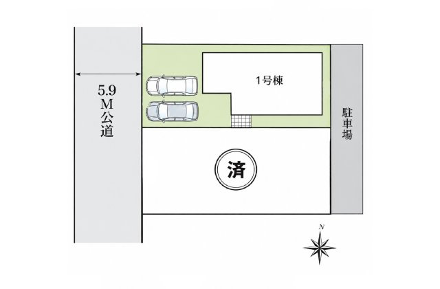 【区画図】 | ふじみ野市新田1丁目　新築一戸建住宅　限定1棟（ふじみ野店） | 住宅性能表示制度：耐震等級（構造躯体の倒壊等防止、損傷防止）、耐風等級、ホルムアルデヒド対策等級(内装及び天井裏等)、維持管理対策等級、劣化対策等級取得。