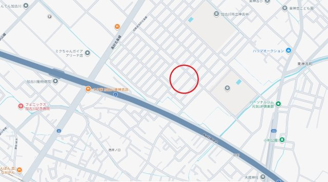 加古川市東神吉町砂部　　JR「宝殿駅」徒歩19分の地図