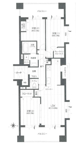 【間取り】 | レクセルマンション一橋学園