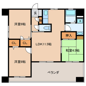 【間取り】 | グラントープ道頓堀(グラントープドウトンボリ) | 別号室の写真になります。現況優先。