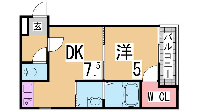 神戸市兵庫区須佐野通１丁目のアパートの間取り