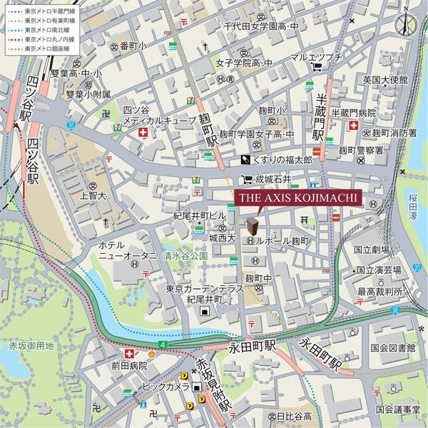 ＴＨＥ　ＡＸＩＳ　ＫＯＪＩＭＡＣＨＩの地図
