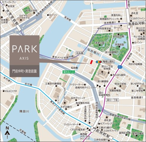パークアクシス門前仲町・清澄庭園の地図