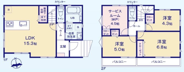 【横浜市戸塚区汲沢町290-11全2棟新築戸建て】★仲介手数料無料★（汲沢小学校・汲沢中学校）の間取り