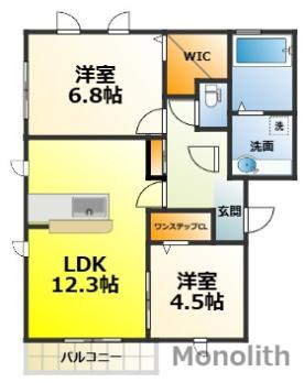 ノイエスカーサの間取り|豊富な収納スペ－ス。