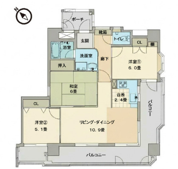 ライオンズマンション汀良町の間取り