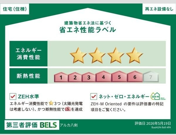 アルカ八剣の省エネ性能ラベル