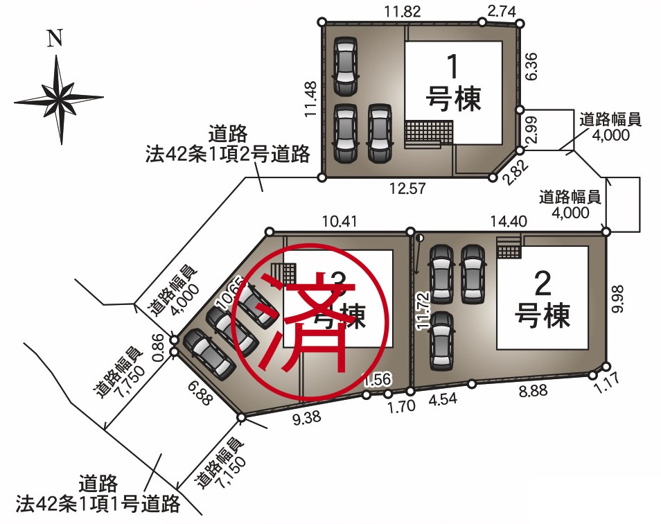 松本市並柳第１の区画図