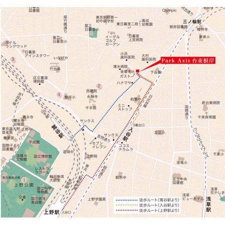 パークアクシス台東根岸の地図