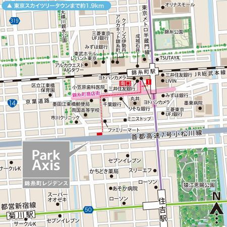 パークアクシス錦糸町レジデンスの地図