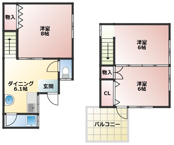 目良二戸一の間取り