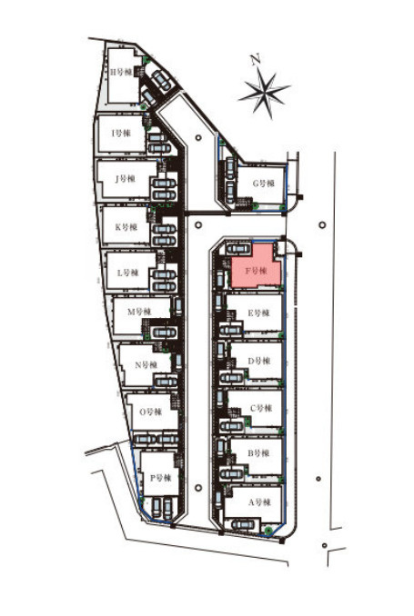 大宮今羽町　3期　新築一戸建て　グリーンガーデン　Fの区画図|F号棟