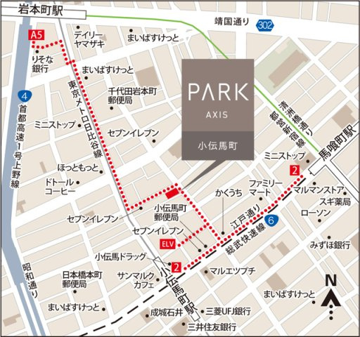 パークアクシス小伝馬町の地図