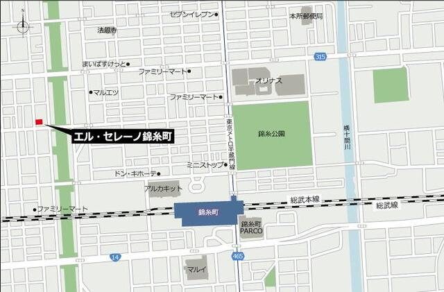 エル・セレーノ錦糸町の地図