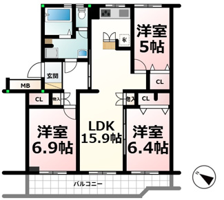 【間取り】 | 膳所ハイツ５号棟