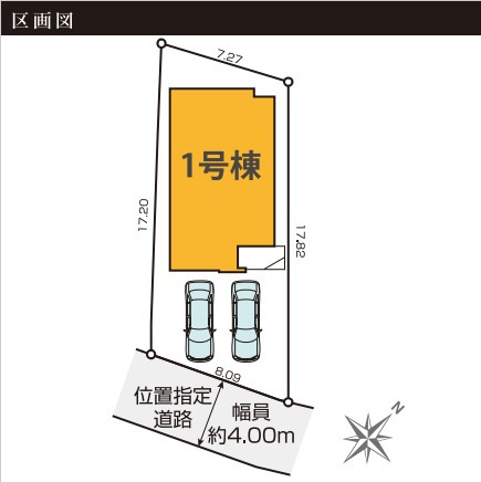 仲介手数料無料　KEIAI GRACE所沢市青葉台7期・新築全１棟の区画図