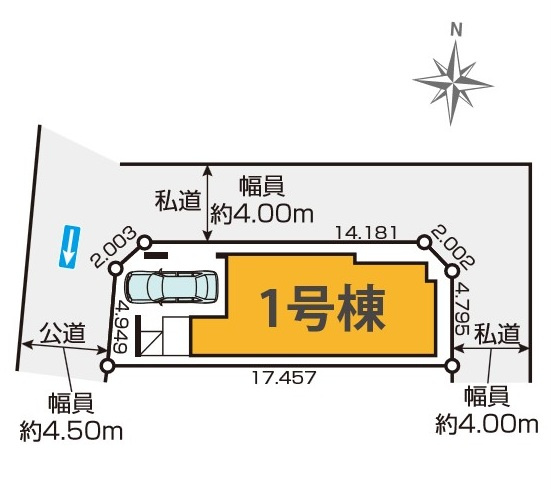 武蔵野市桜堤1丁目 中央線 武蔵境駅 新築戸建の区画図