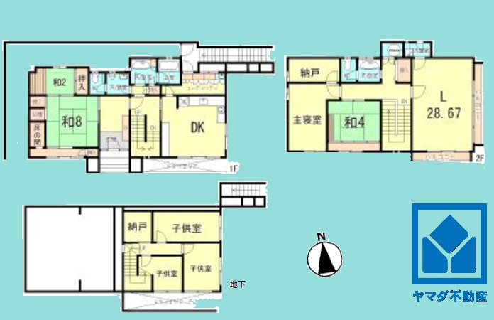 西宮市甲陽園西山町の間取り